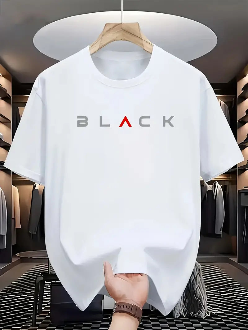 Black Design - Drop Shoulder Print T-Shirt