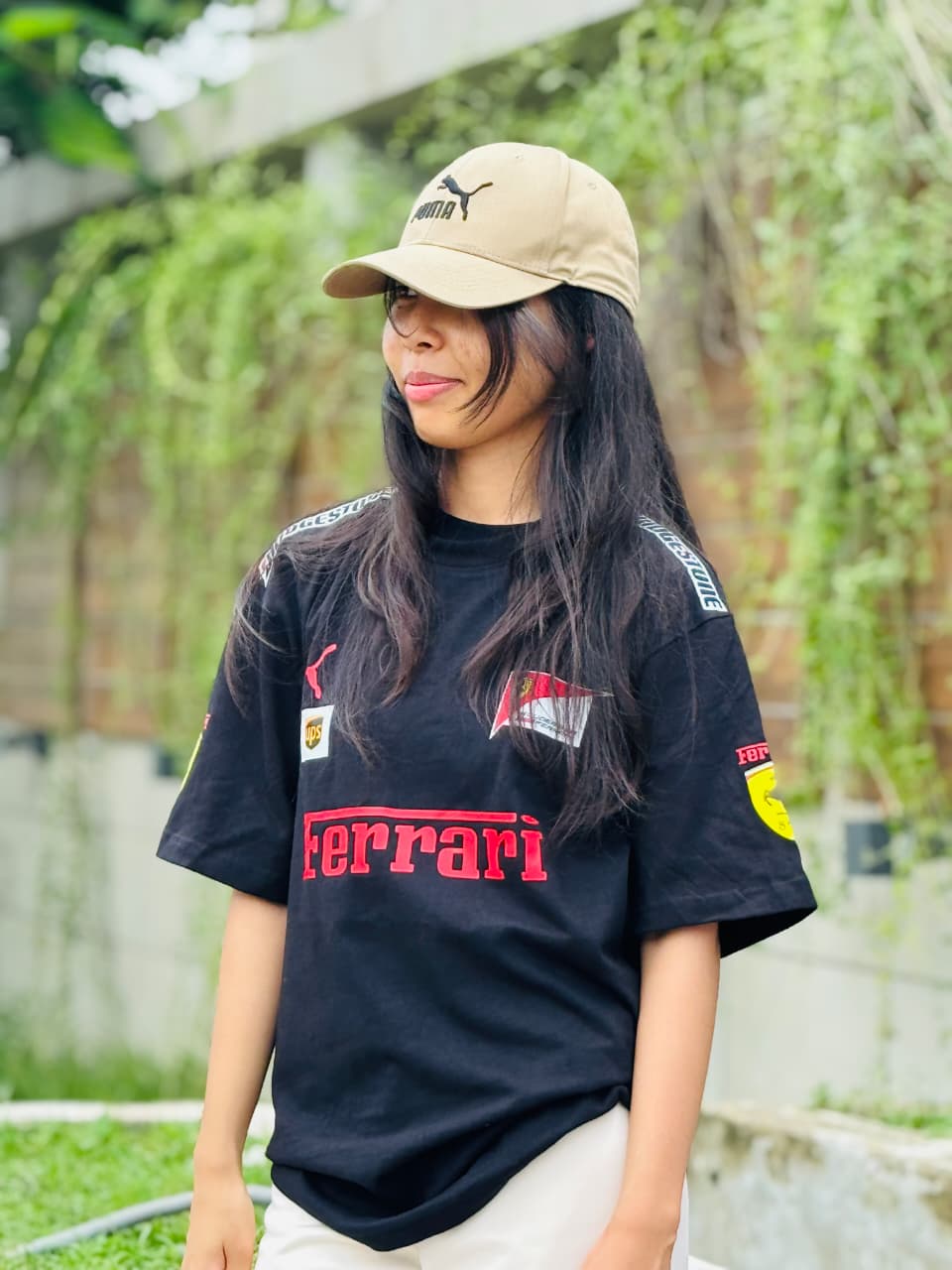 Ferrari-Drop Shoulder Print T-Shirt