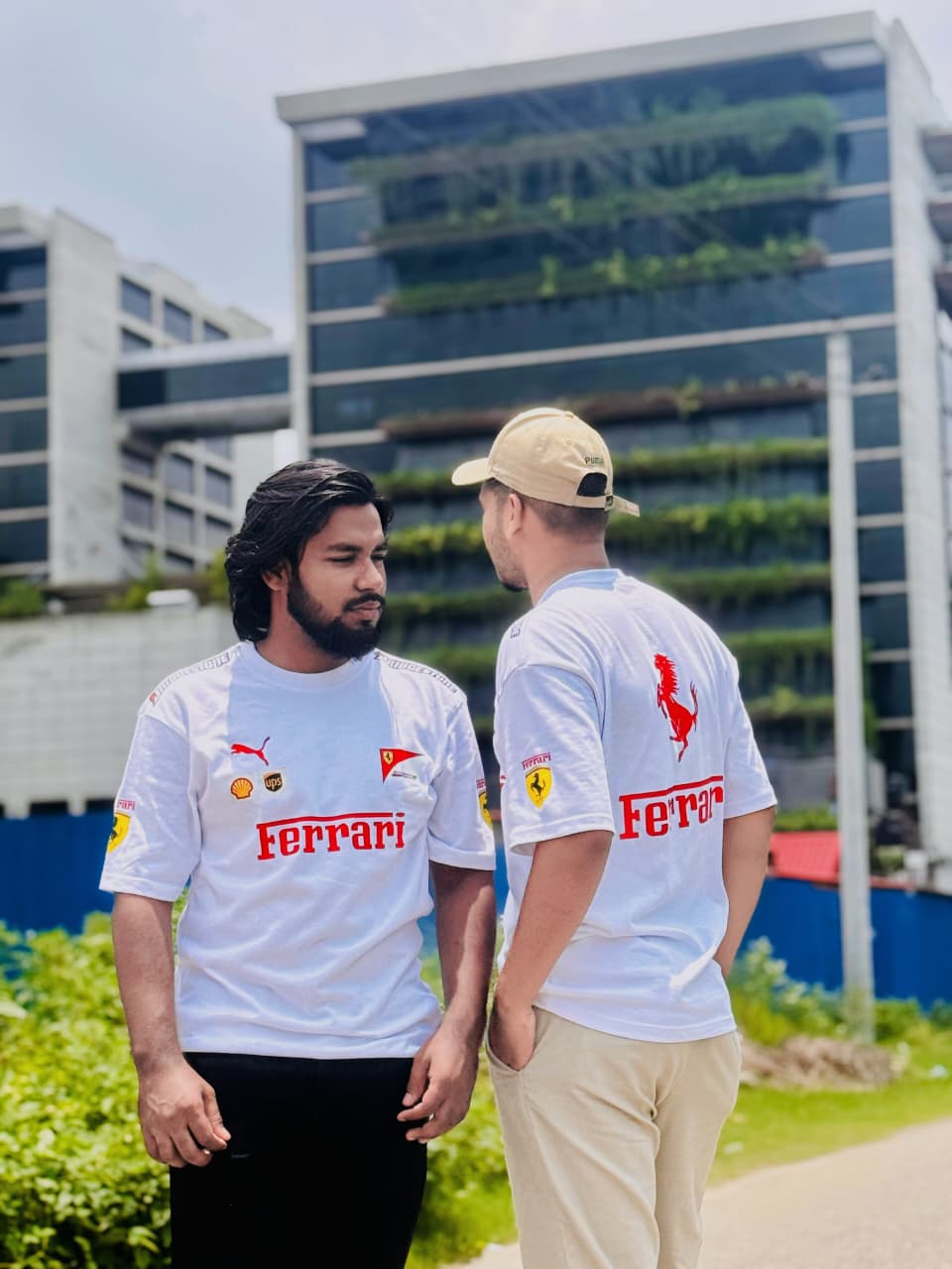 Ferrari-Drop Shoulder Print T-Shirt