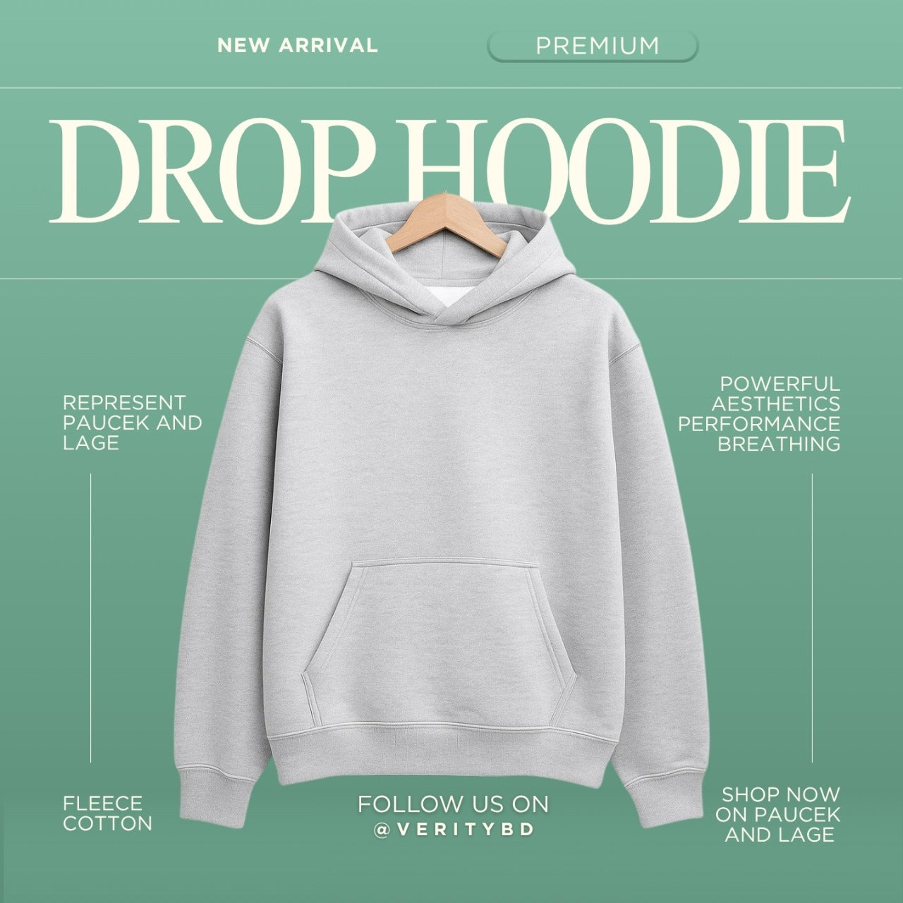 Gray Premium Drop Shoulder Hoodie