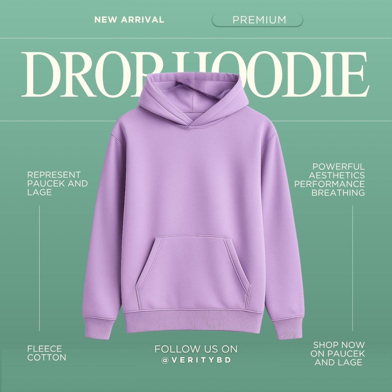Lavender Premium Drop Shoulder Hoodie