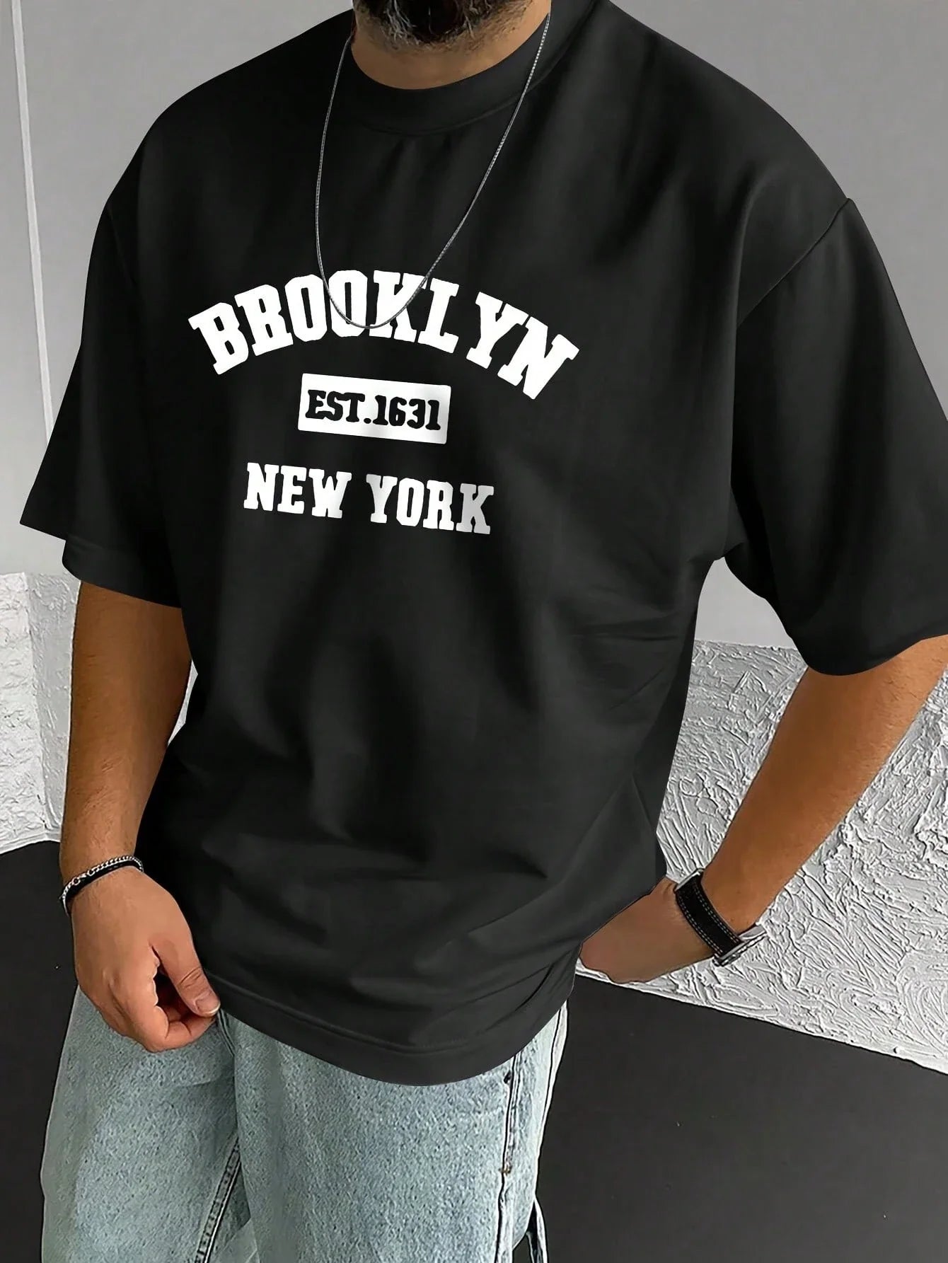 Brooklyn - Drop Shoulder Print T-Shirt