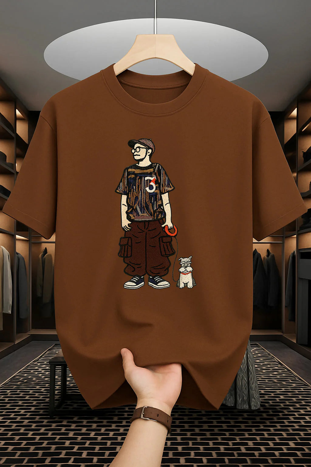 Cat Design - Drop Shoulder Print T-Shirt