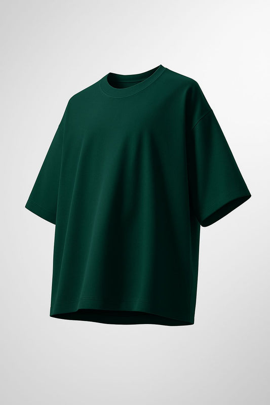 Bottle Green- Solid Drop Shoulder