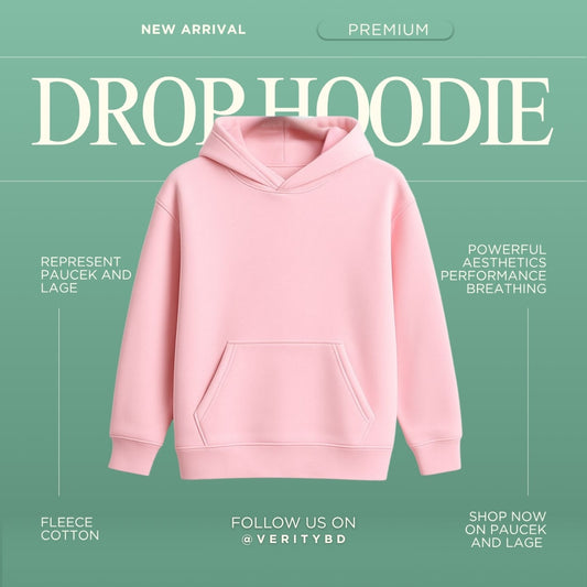 Pink Premium Drop Shoulder Hoodie