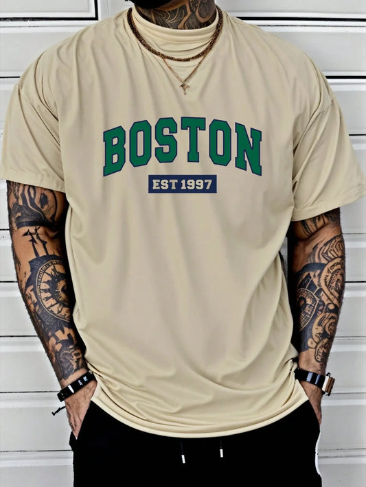 Boston - Drop Shoulder Print T-Shirt