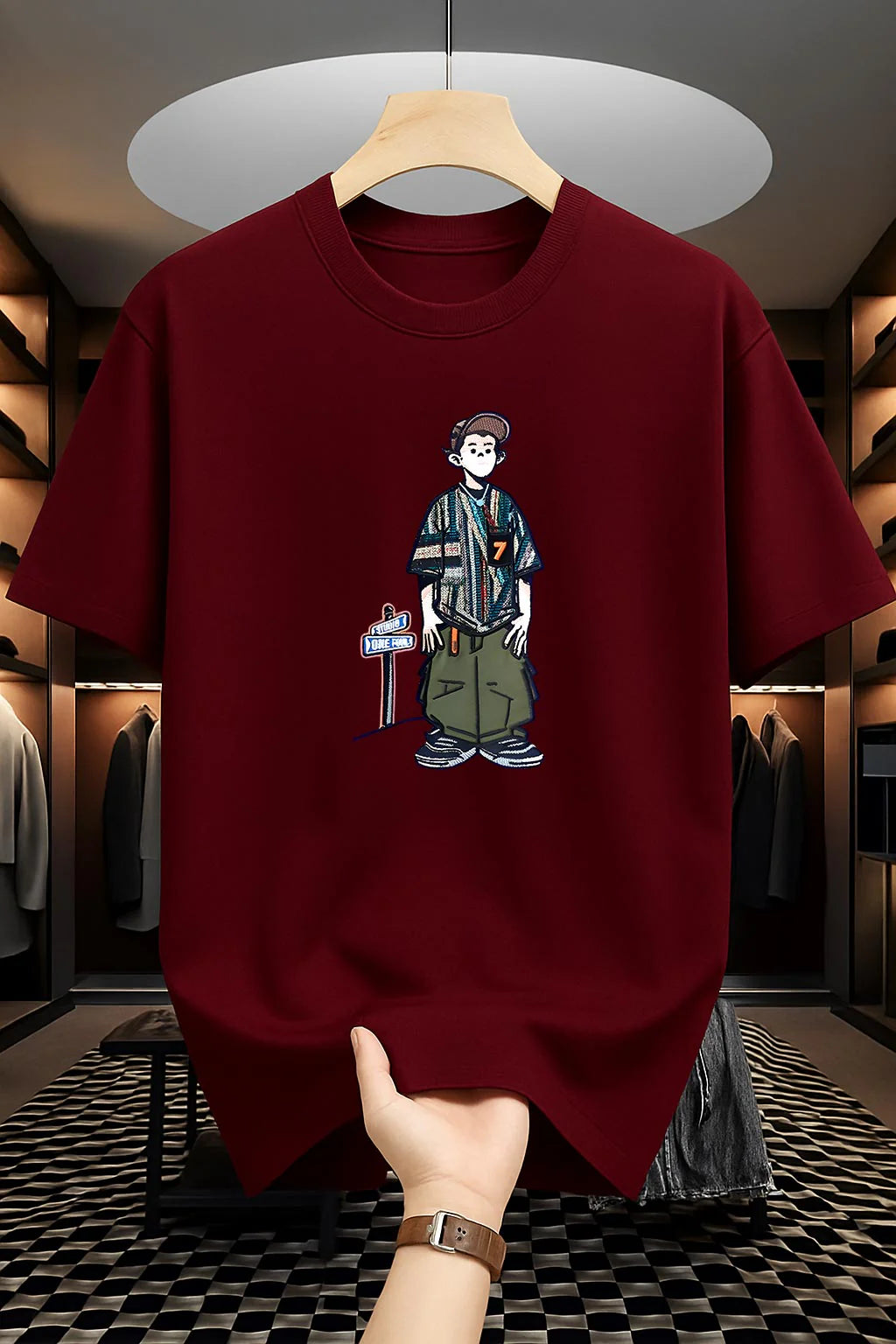 Cartoon- Drop Shoulder Print T-Shirt