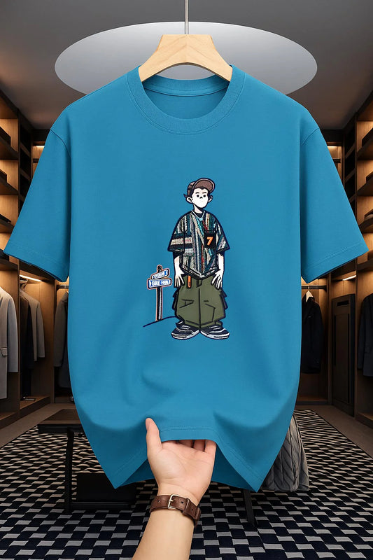 Cartoon- Drop Shoulder Print T-Shirt